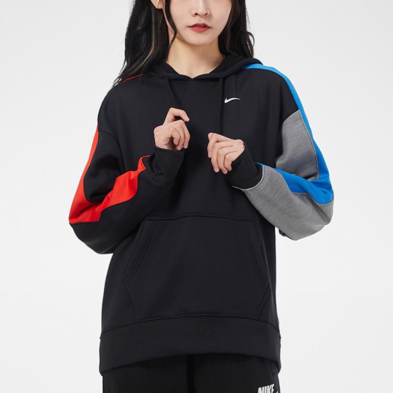 Nike Ležérní sportovní mikina s kapucí s barevnými bloky Dámské mikiny Černá DA0472-010