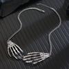 Halloween Skeleton Necklace With Water Wave Chain For Women Halloween Jewelry