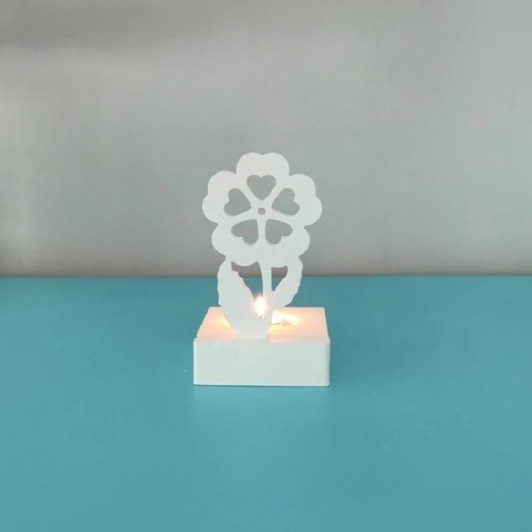 Flower Candle Holder Silicone Molds DIY Candlesticks Resins Molds Castings Mould