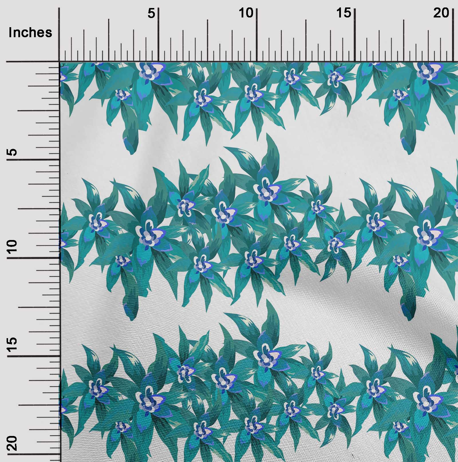 

OneOone Cotton Flex Тканина з квітковим художнім принтом 1 ярд 40 дюймів 42 Inch Wide - Viscose Chiffon чирок синього кольору