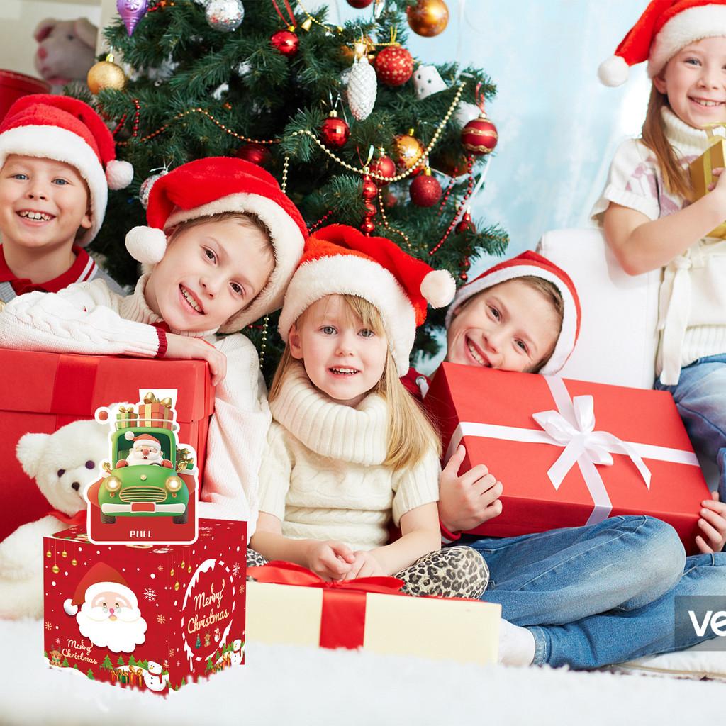 Santa Claus Red Pattern Paper Gift Box Holiday Christmas Prop Atmosphere