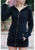 European American Plus Size Leopard Print Fleece-Lined Hooded Sweatshirt for Women, Winter Outerwear, Style 9101