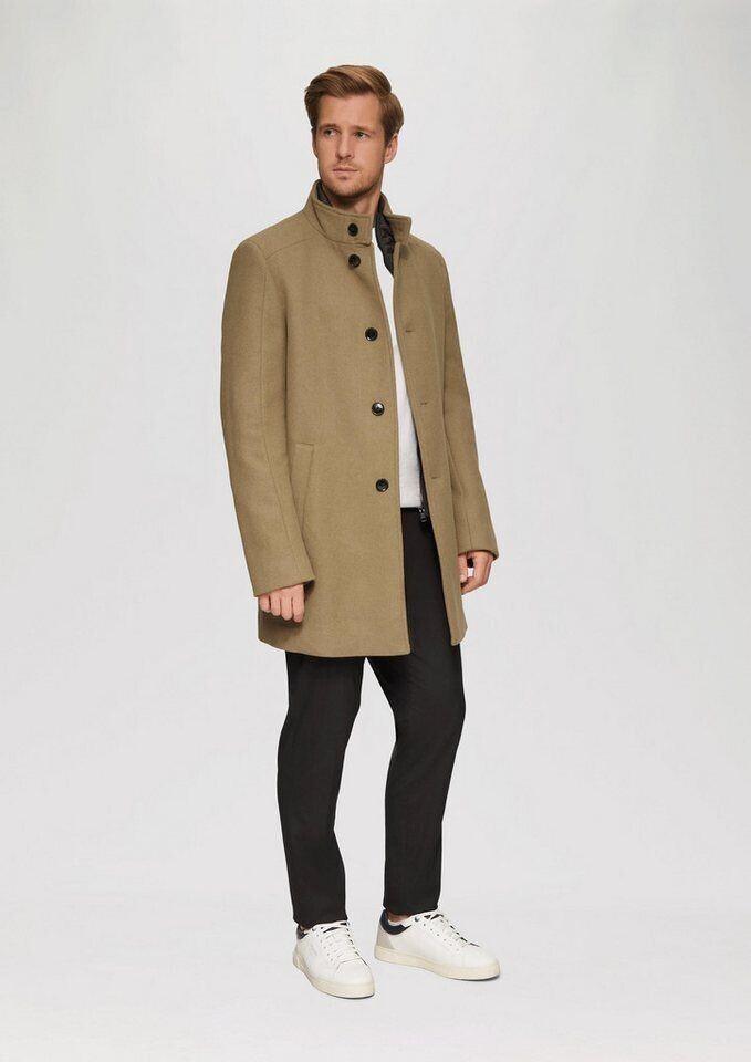 s.Oliver Coat Made of a Wool Blend with a Fixed Quilted Insert (2149194) Brown
