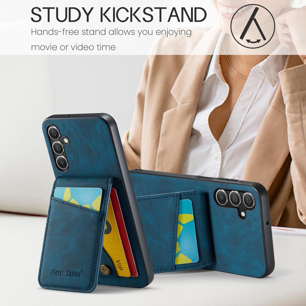 Para Capa de Celular Samsung Galaxy A15 4G/5G PU+TPU Textura Cavalo Louco