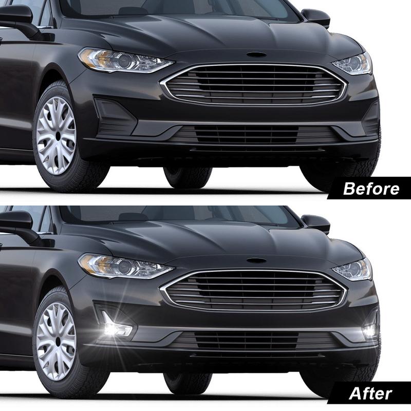 Led Fog Lamps For Ford Mondeo Fusion   Daytime Running Light DRL Car Front Driving Daylight Covers Frame Wire Switch 12V