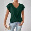 2025 Bestseller Women's Solid V-neck Short-Sleeve T-shirt - Elegant Spring/Summer Top
