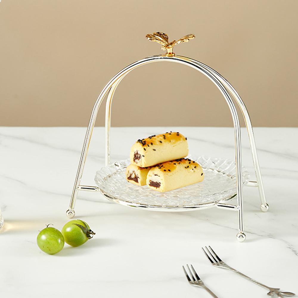 European-style Metal Dessert Display Rack Fruit Bowl Snacks Placed Glass Plates Birthday Party Wedding Dessert Display Rack Tray