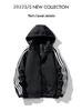 Men's Three-Stripe Hooded Bomber Jacket - Casual, Loose Fit for Autumn/Winter