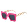 Twooo 3207 Übergroße quadratische Brille mit modischem Bügel Sonnenbrille Damen