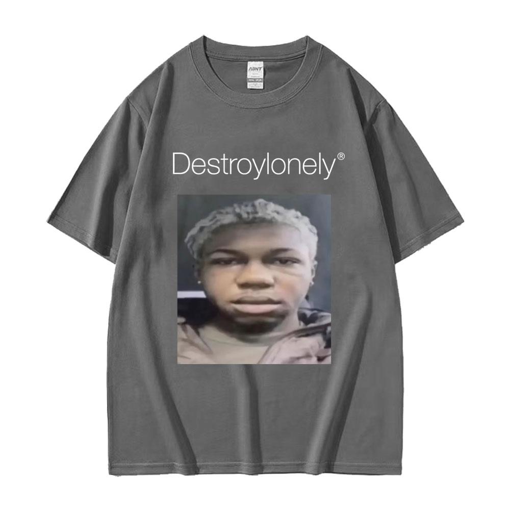Rapper Destroy Lonely Graphic Print T-shirts Men's Summer Streetwear T-shirt Male Hip Hop Oversized EU Size Short Sleeve T Shirt
