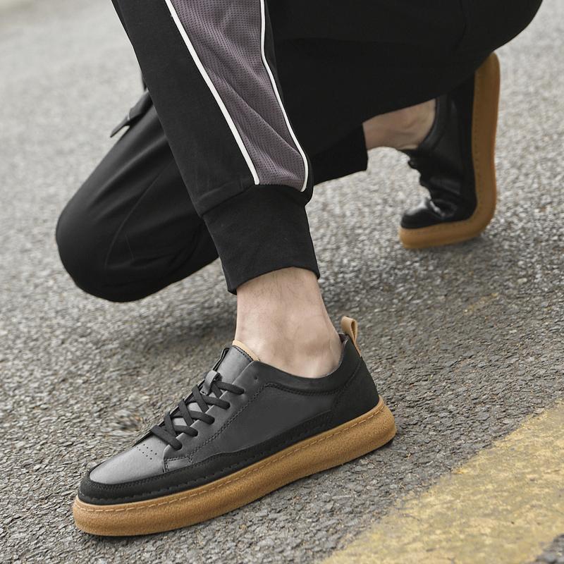 Fashion New All-match Male Walking Shoes Outdoor Men's Non-Slip Flats 2024 New Fashion Skate Shoes for Men Genuine Leather Mens Sneakers