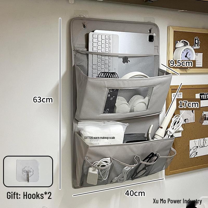Wall-Mounted Dorm Storage Hanging Organizer for Students' Bed & Wardrobe