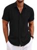 Men's Summer Linen-Style Short-Sleeve Loose Casual Beach Shirt