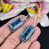 Blue Rutile Gemstone Handmade 925 Sterling Silver Jewelry Earring 1.97" KG-1792