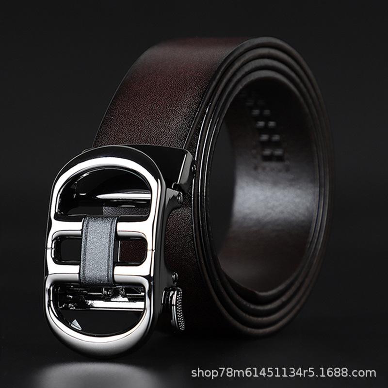 

Мужской высококачественный ремень из кожи с автоматической пряжкой, простой высококачественный деловой модный универсальный ремень Extended model can be customized
