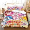 Smile PreCure! Bettwäsche-Set Einzelbett Twin Full Queen King Size Bettset Erwachsener Kind Schlafzimmer Bettbezug-Sets 3D-Druck Kawaii Anime Bett