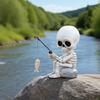 Fishing Skeleton Statue For Halloween Decorations,Weatherproof Resin Fishing Skull Statue,Home Patios Yard Pond Resin Sculpture