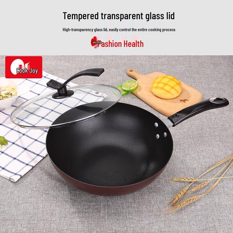 Yoshida Craftsman 34CM Cast Iron Wok with Lid