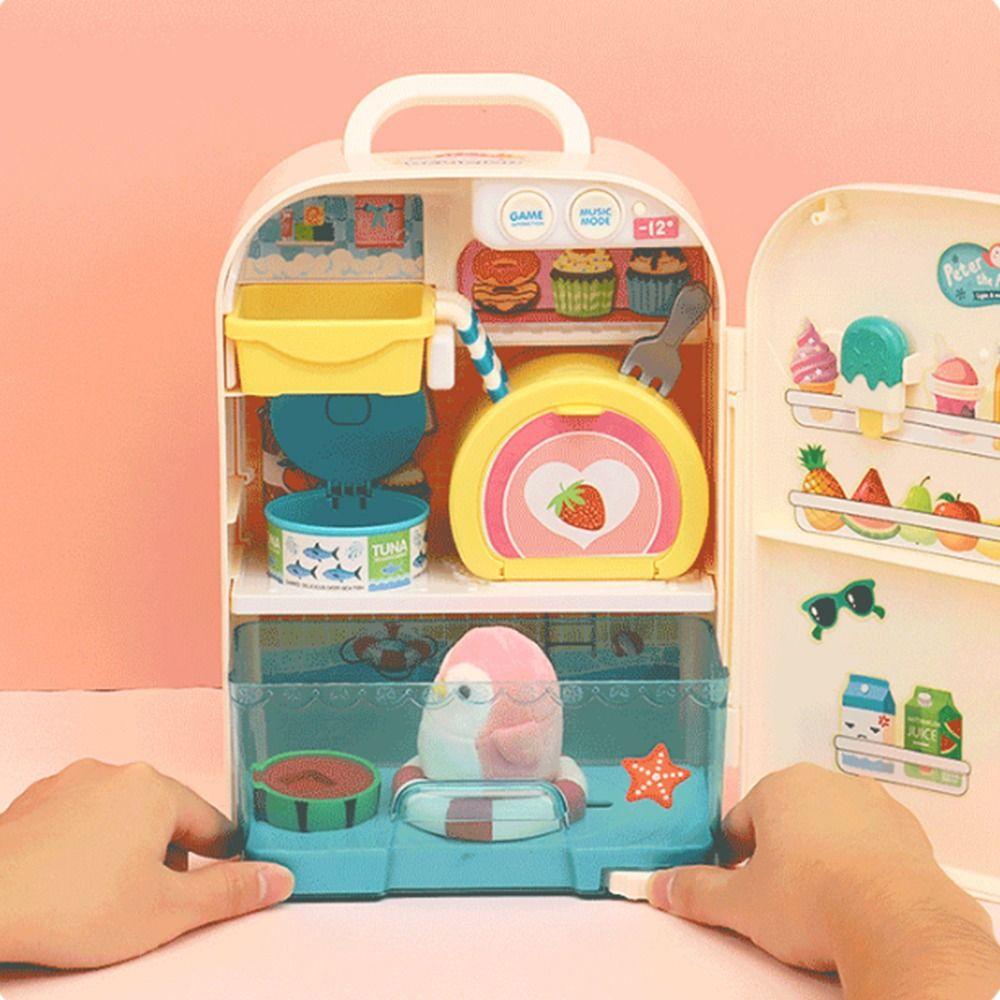 Model Crafts Children's Refrigerator Toys DIY Penguin Refrigerator Home Toys  Furniture Model
