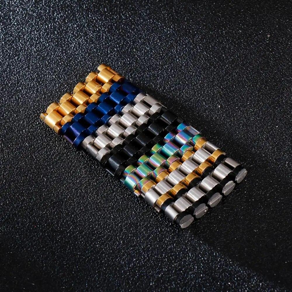 Fongten Retro Watch Link Chain Men Ring Stainless Steel Rock Biker Finger Men and Women Punk Couple Rings Fashion Jewelry Gift