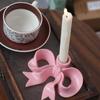 Romantic Ceramic Bow Candle Holder Unique Candle Stands Bowknot Shape Candlestick  Living Room