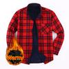 Men's Warm Casual Flannel Shirt, Long Sleeve, Lined, Large Size, Turn-Down Collar for Fall
