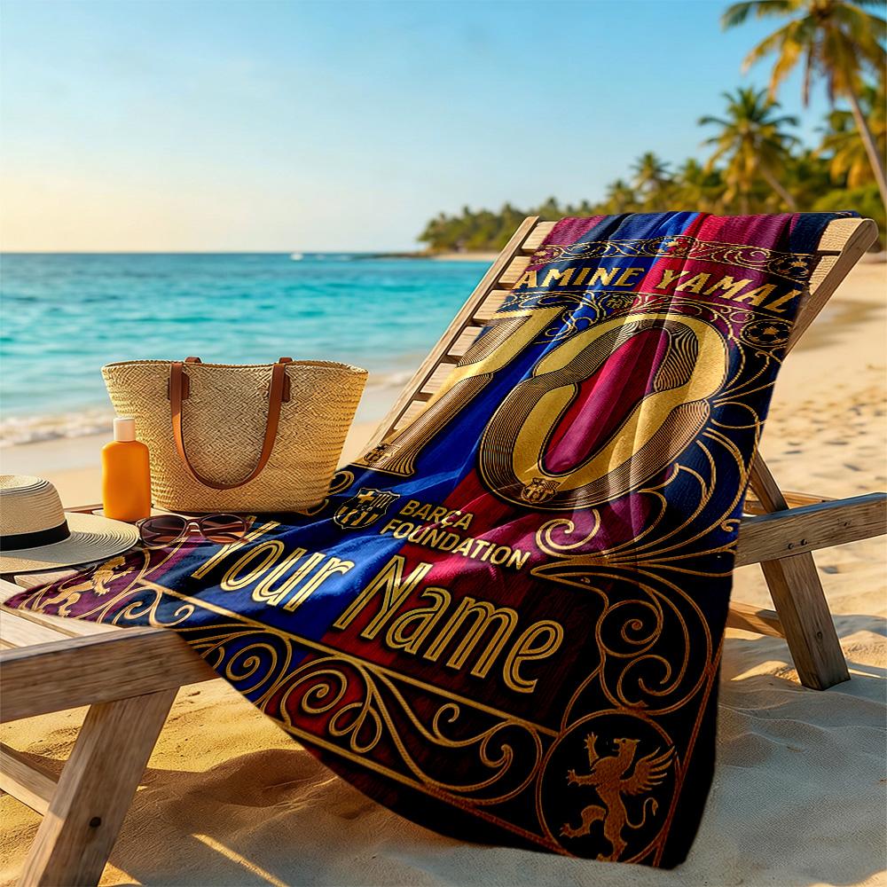 Lamin Yamal Customizable Name Beach Towel Super Soft Absorbent