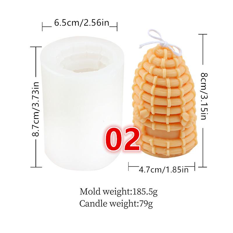 

3D Honeycomb Cylinder Bee House Candle Silicone Mold DIY Handmade Making Scented Soap Resin Pastry Mould Family Desktop Ornament