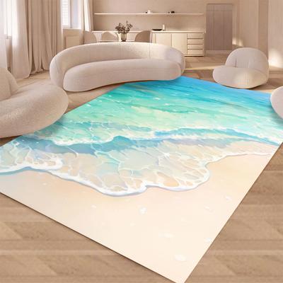 Covor Disney cu Valuri de Plajă de Vară pentru Casă, Sufragerie, Dormitor, Canapea, Preș de Intrare Decor, Covor pentru Zona de Joacă a Copiilor, Covoraș de Podea, Cadou