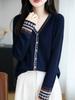 Andy Plush Knit Cardigan For Women With Vneck And Long Sleeves For Casual Wear