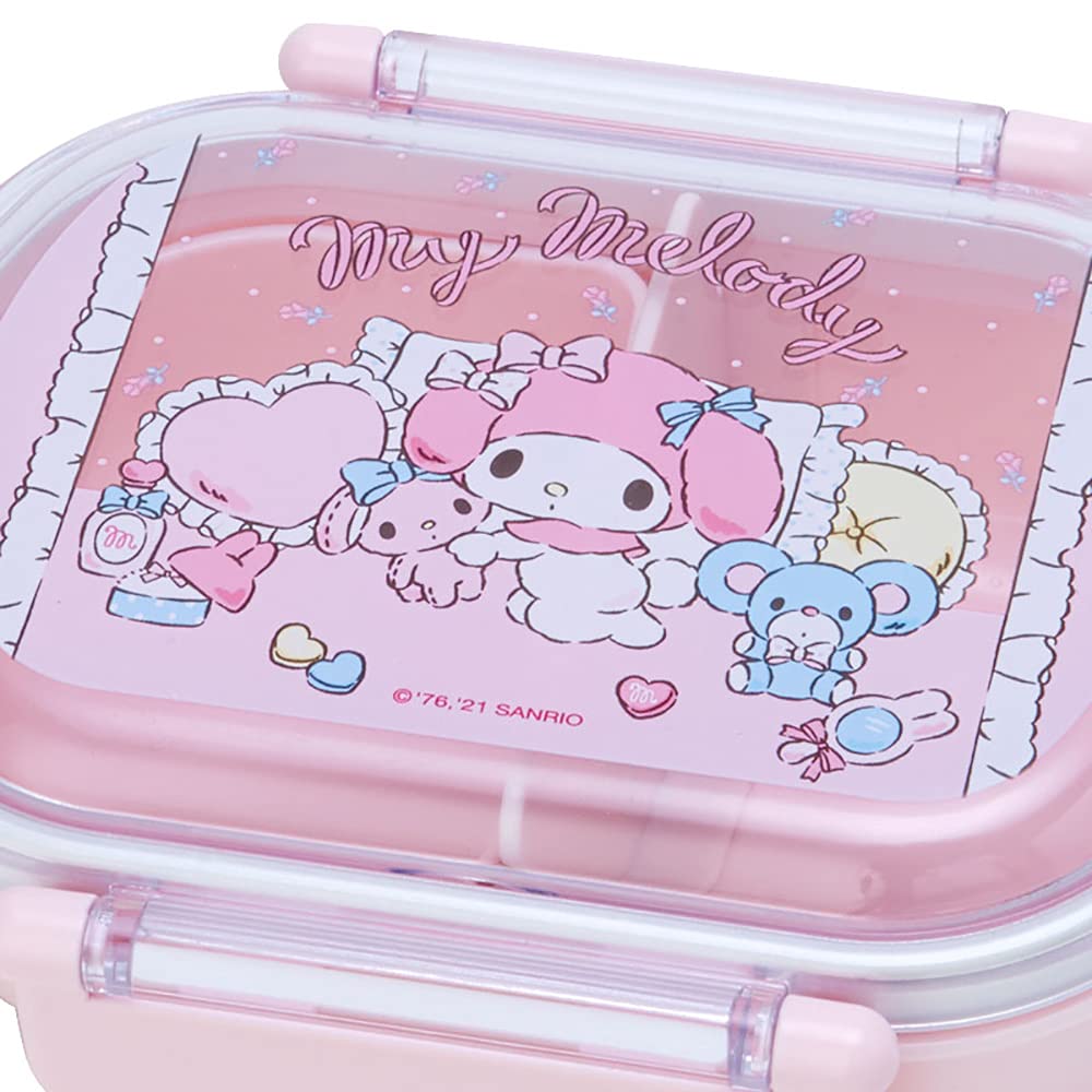 Sanrio Lunch and Dryer Includes Name Made in My Melody Character 878634 Children's Box, 360ml, Antibacterial, Microwave, Dishwasher, Safe, Sticker,