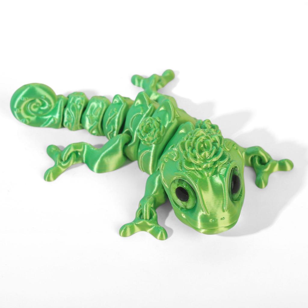 14cm 3D Printing Chameleon Toy Simulation Eyeball Chameleon Animal Model Figure Home Decoration Creative Toy Gifts