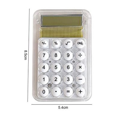 Mini-Taschenrechner Rebound-Tasten Anti-Rutsch-Basis Schülerrechner Tragbar für Schüler Transparenter Elektronischer Taschenrechner