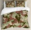 Conjunto de Edredom Camuflado Cinza Tamanho Casal, Coleções de Cama com Design Militar Camuflado para Menino, Jogo de Cama Macio para Todas as Estações