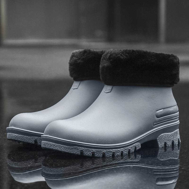 Fashion Men's Rain Boots Waterproof Boots Fishing Casual Camping Rubber Shoes Fashion Couple Short Boots Outdoor Non-slip Water Shoes
