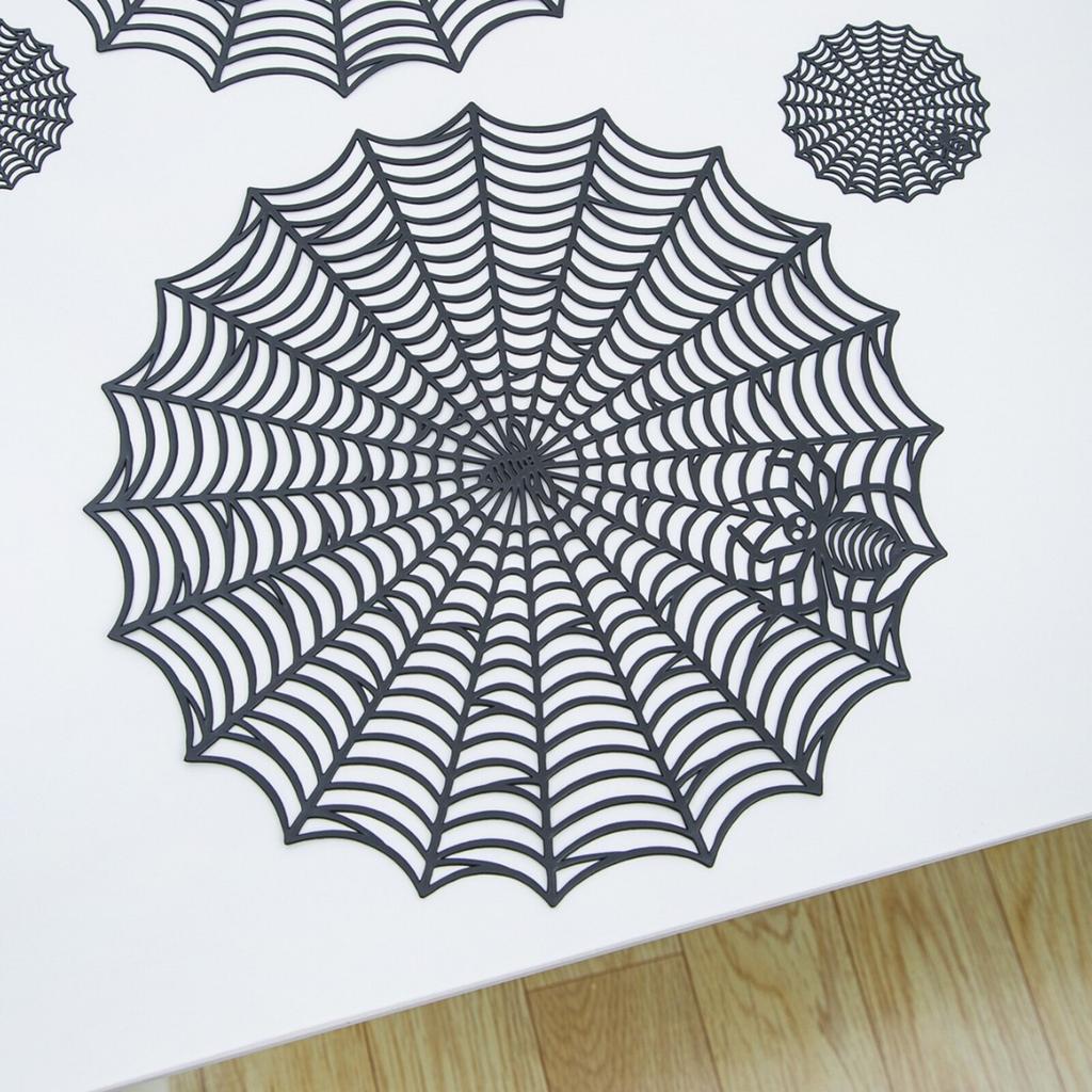 Halloween Placemat Black Hollow Insulation Non-slip Pvc Placemat Decorative Mat