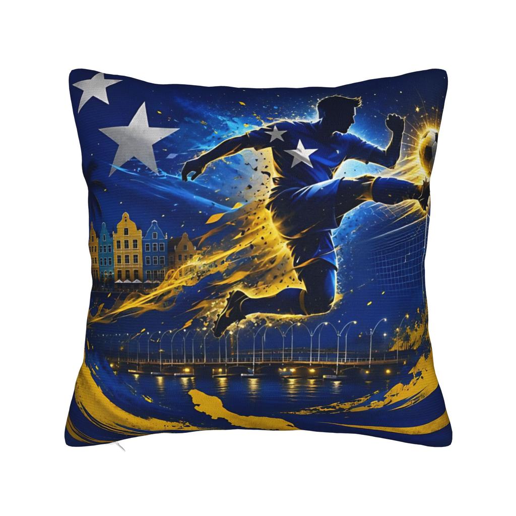 TEAM CURACAO Soccer Sport Square Pillowcases Polyester Sofa Cushion Cover Cute Decor Pillow Cover