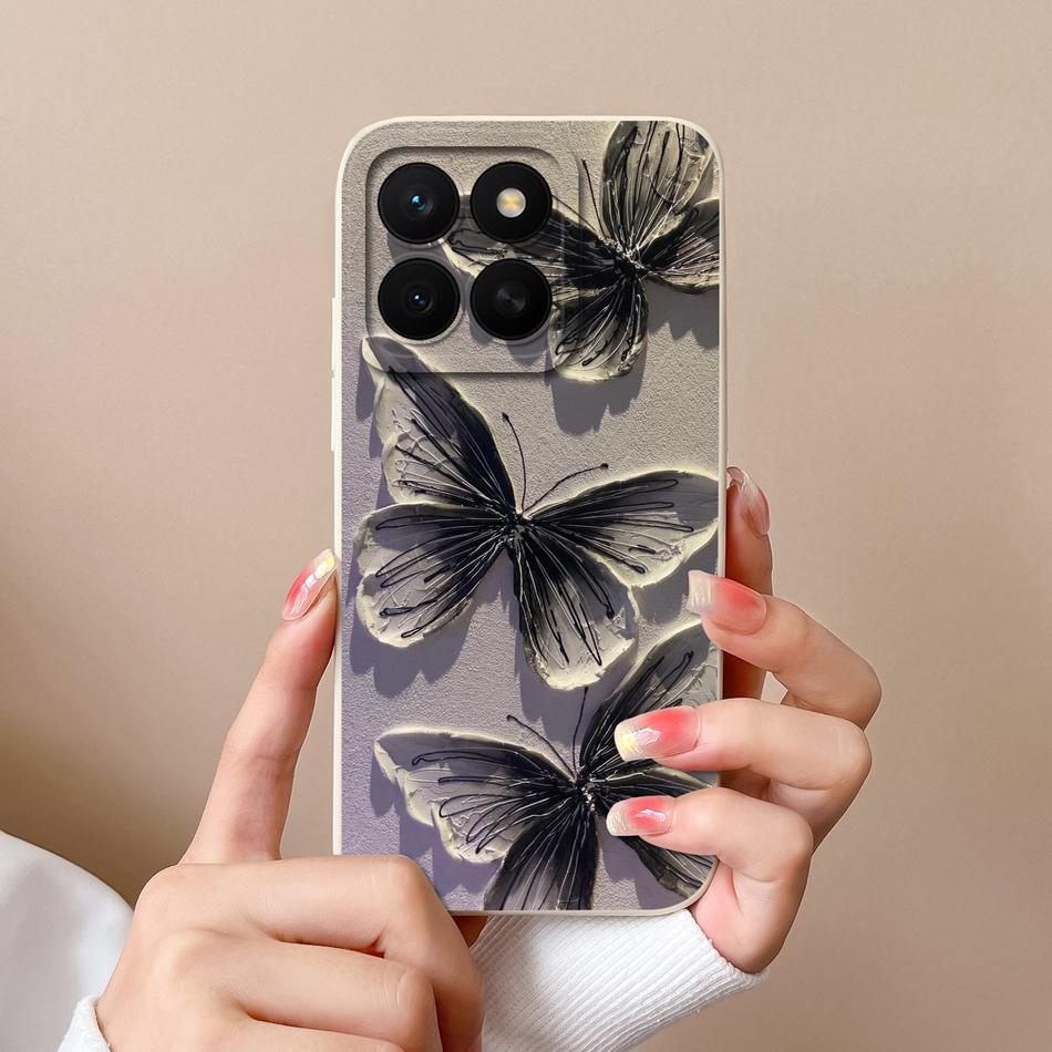 For Honor X8C 4G Case Fashion Design Soft Liquid Silicone Camera Protection Back Cover For HonorX8C X8 C Anti Drop Phone Cases
