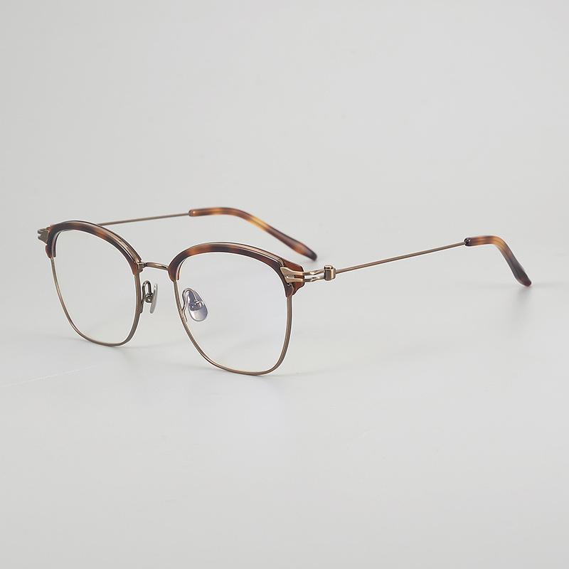 

New Business Full-Rim Glasses Frame Men KV2410B Ultra-Light Pure Titanium Square Large Frame with Brow Bar Prescription Glasses