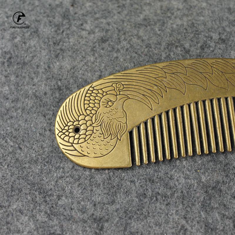 Valentine's Day gift brass copper phoenix Fine-tooth Hairdressing Combs Tangled Straight Hair Comb Care Styling Tool girlfriend