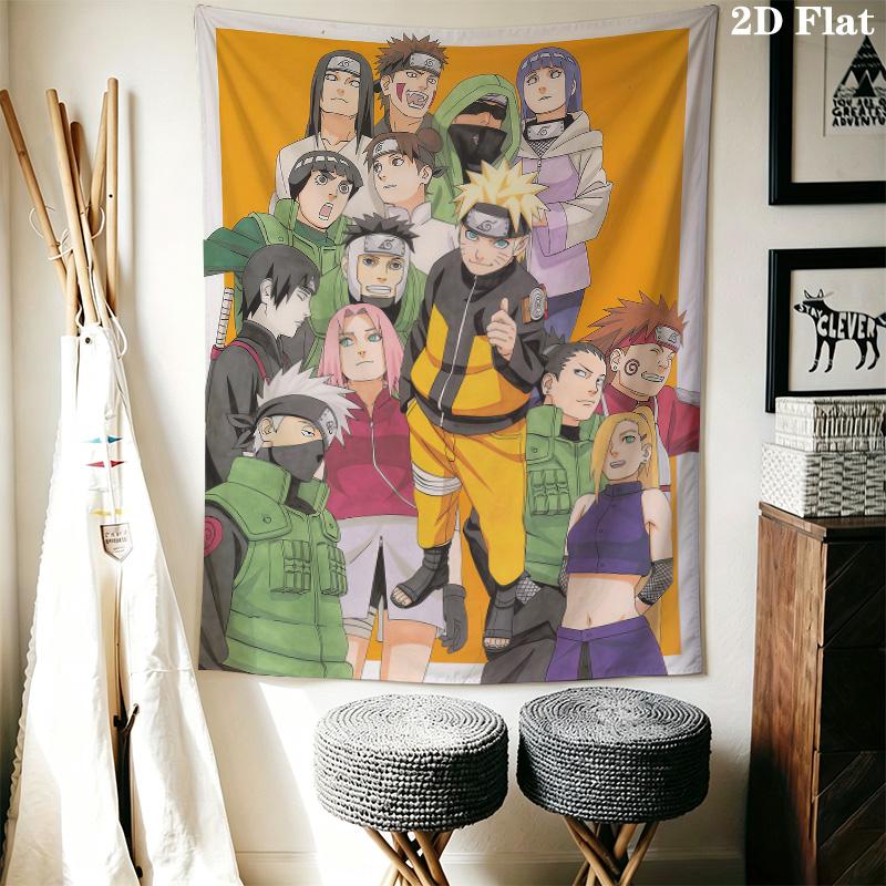 Naruto Team Adventure Wall Tapestry Aesthetic Wall Hanging Printed Fabric Blanket Decorative Tapestries For Bedroom Living Room Home Decor