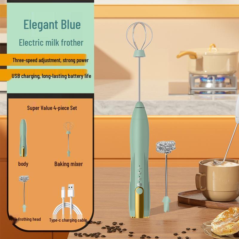 Wireless Electric Handheld Egg Beater & Milk Frother for Cream, Cake, Coffee, Baking