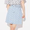 New MLB Base Logo Denim Short Skirts Women's Light Blue 3FDSM0123-50BLL