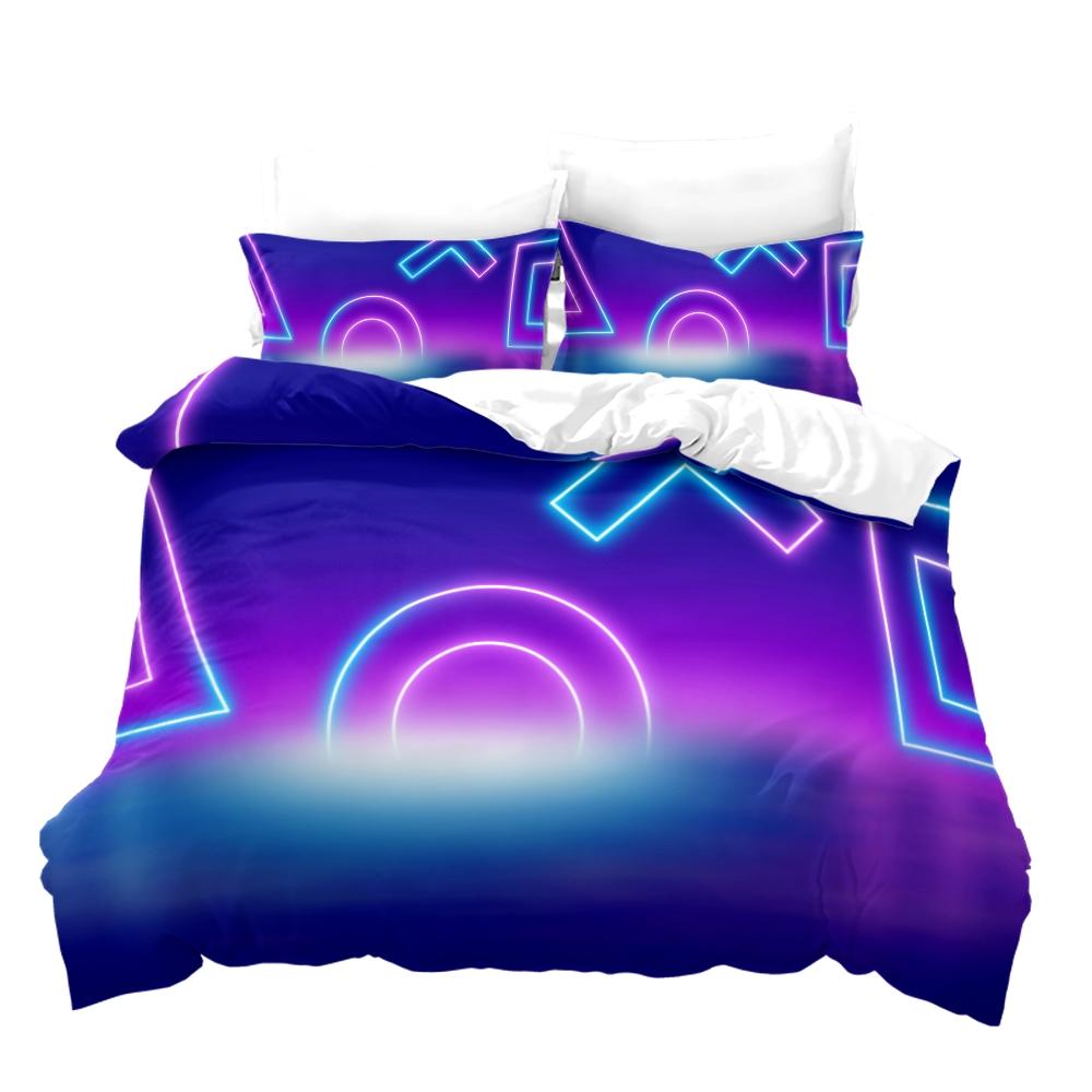 Svart Spel Spelkontroll Mönster Sängkläder Set Tecknad Vuxna Barn Pojkar Gamer Påslakan Set med Örngott Dubbel Full Queen King Size