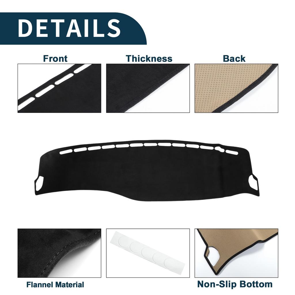 TUCKBOLD Mercedes W222 Dashboard Mat Car Interior Dashboard Protective Interior Customization Parts Sun Suede Set S-Class (2014-2020), Cover, Mat, &