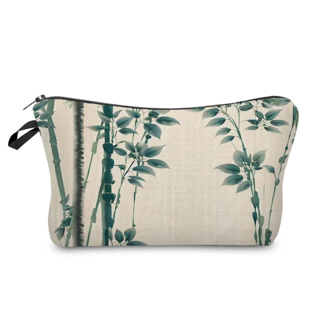 Women Bamboo grove Print Cosmetic Bag Toiletries Organize Travel Storage Case 6888