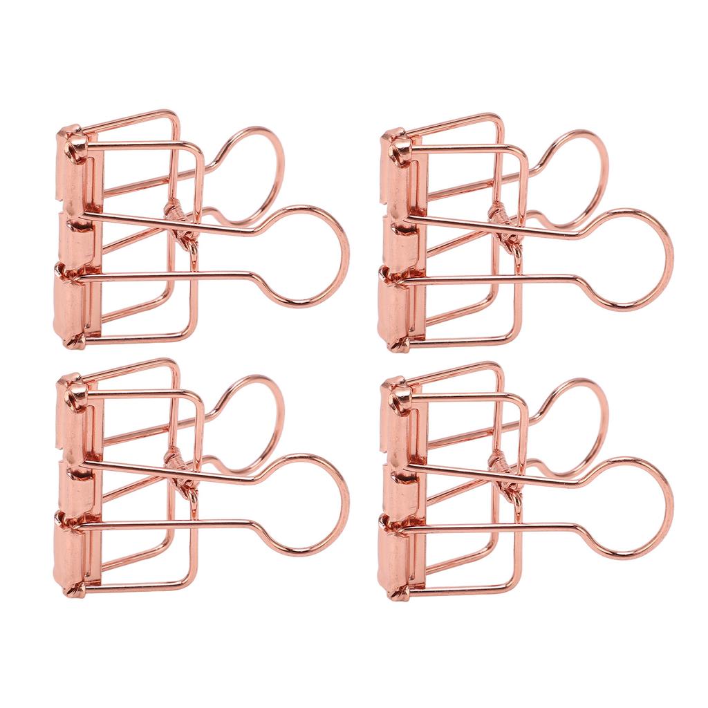 50Pcs Hollow Binder Clips Metal Paper Binder Clips for Documents Papers Test Reports Rose Gold