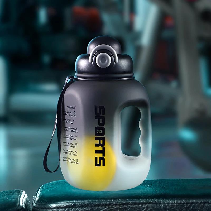 

Large Sport Water Bottle Capacity with Straw Items Fitness Plastic Cup Portable Outdoor Travel Students School Bottles Space Cup 1500-2500ml