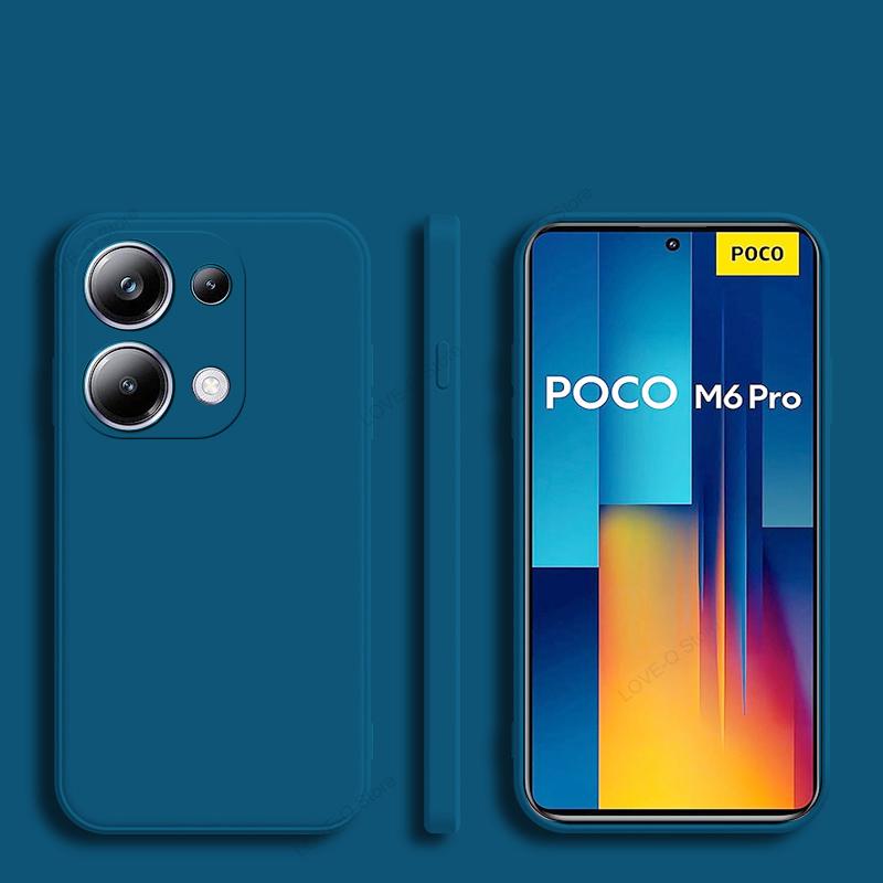 

Для Poco M6 M6Pro PocoM6 Pro Чехол Роскошный жидкий силиконовый чехол для Xiaomi Poco M6 M 6 M6Pro PocoM6 Pro 4G Мягкие чехлы для телефонов Poco M6 Pro 4G