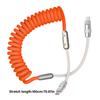 Spring Coil Data Cable For Type C Devices, 120W Fast Charging, Metal Housing Plugs Charging Cord Stretchable